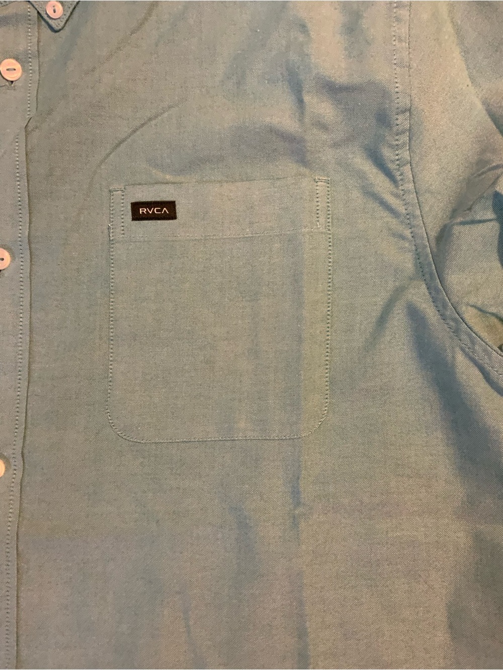 RVCA Men’s Button-Down Shirt in Mint Green - Picture 4 of 5